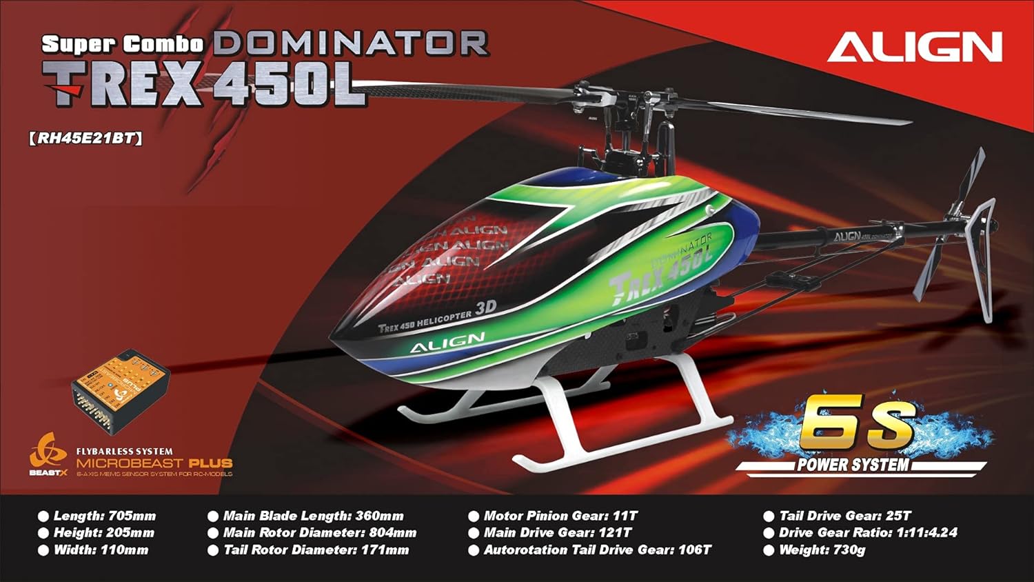 RC Helicopter F-REX 450 Super Combo 6S 3D Helicopter